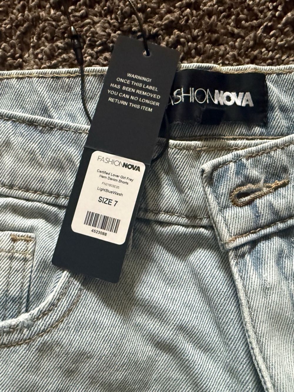 Fashion Nova Light Blue Wash Denim Shorts - Women